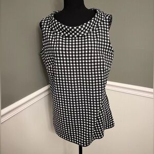 Talbots Women's Plus Gingham Sleeveless Tank Top